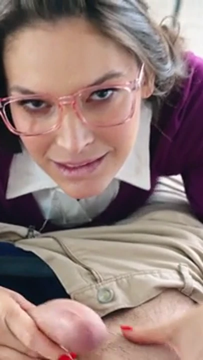 Mom in glasses sucks a big dick