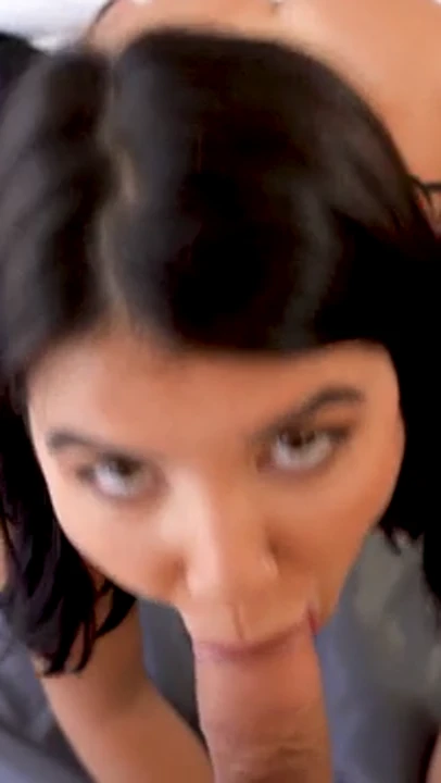 POV blowjob from black haired girl
