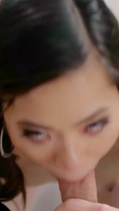 POV sucking with beautiful Asian slut